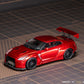 Lot57Supplies Diecast Shop PGM Nissan R35 widebody diecast model car in metallic red with a large rear wing