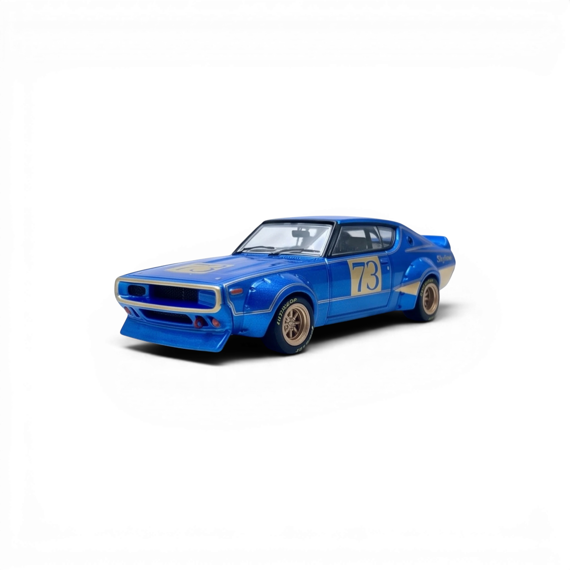 Lot57Supplies Diecast Shop Inno64 Nissan Skyline 2000 GT-R KPGC10 racing concept diecast car in metallic blue