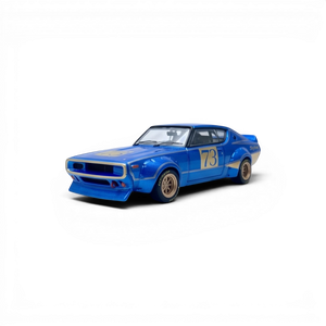 Lot57Supplies Diecast Shop Inno64 Nissan Skyline 2000 GT-R KPGC10 racing concept diecast car in metallic blue