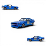 Lot57Supplies Diecast Shop Inno64 Nissan Skyline 2000 GT-R KPGC10 racing concept diecast car in blue with gold accents.