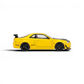Lot57Supplies Diecast Shop 1:64 scale diecast model of a yellow Nissan Skyline GT-R R34 with GT aero kit and black hood.