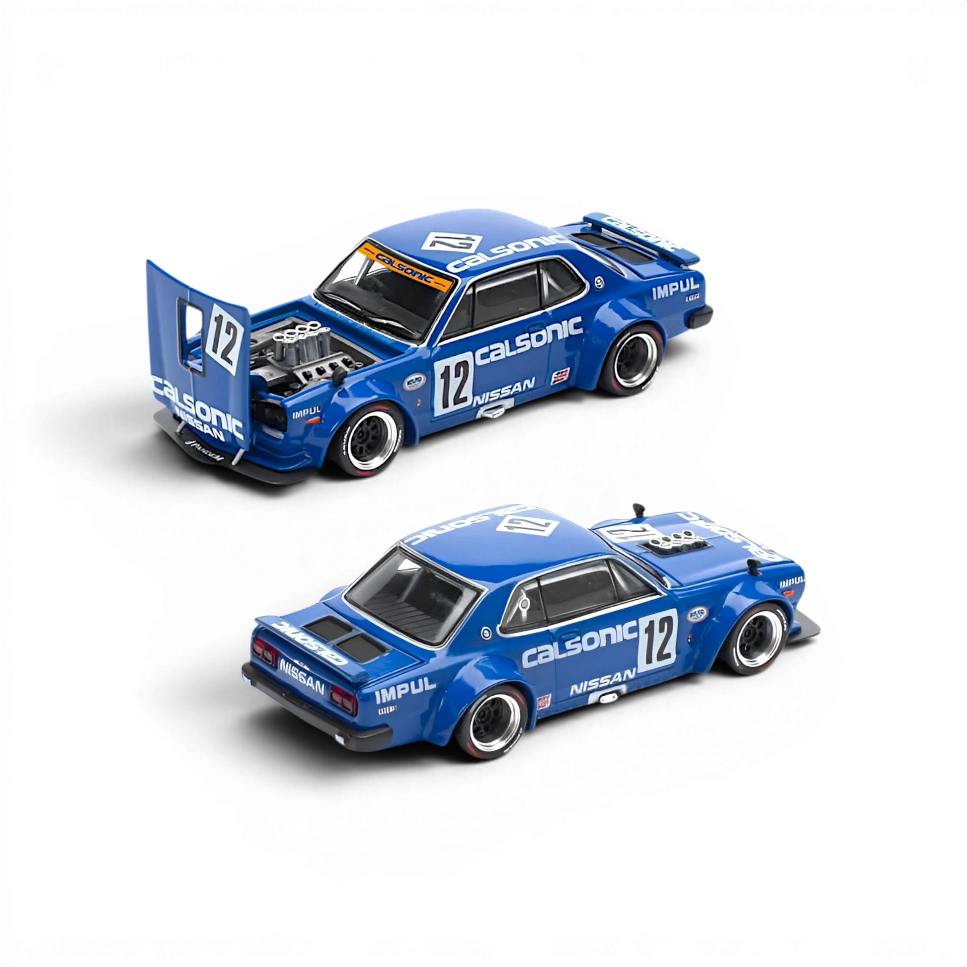 Lot57Supplies Diecast Shop PopRace 1:64 scale Calsonic blue Nissan Skyline GT-R V8 Drift Hakosuka diecast model car