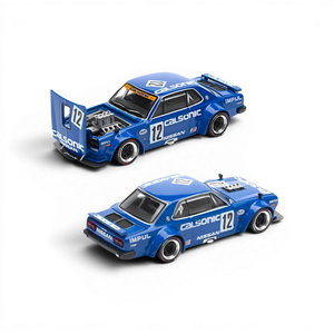 Lot57Supplies Diecast Shop PopRace 1:64 scale Calsonic blue Nissan Skyline GT-R V8 Drift Hakosuka diecast model car