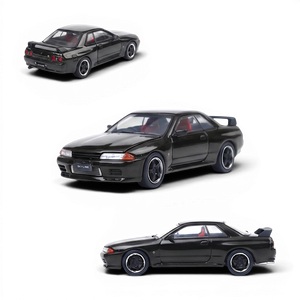 Cool ART Nissan Skyline GT-R R32 diecast model from Lot57Supplies Diecast Shop with black rims and openable hood.