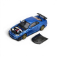 Lot57Supplies Diecast Shop Bayside Blue 1:64 MOTORHELIX Nissan Skyline GT-R R34 with GT Aero Kit and exposed engine.