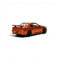 Lot57Supplies Diecast Shop MOTORHELIX 1:64 scale metallic orange Nissan Skyline GT-R R34 diecast model car rear view