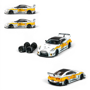 Lot57Supplies Diecast Shop 1:64 scale CM Model Nissan Skyline GT-R R35RR LBWK diecast car with swappable wheels
