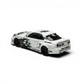 Lot57Supplies Diecast Shop Nissan Skyline R34 GT-R Smilodon Black White 1:64 scale diecast model car with flame graphics.