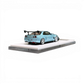 Lot57Supplies Diecast Shop 404ERROR ice blue modified Nissan Skyline R34 1:64 scale diecast model on display stand