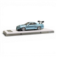 404ERROR Nissan Skyline R34 modified diecast car in ice blue from Lot57Supplies Diecast Shop on a display stand.