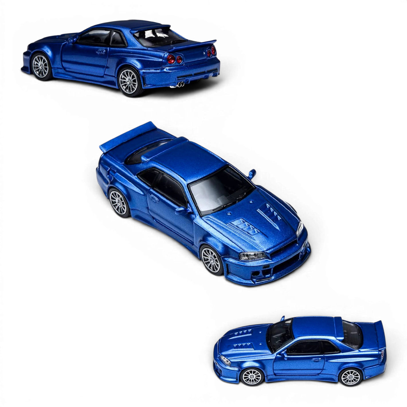 Lot57Supplies Diecast Shop TimeMicro x PSC DESIGN Nissan Skyline GT-R R34 Smilodon diecast model in navy blue