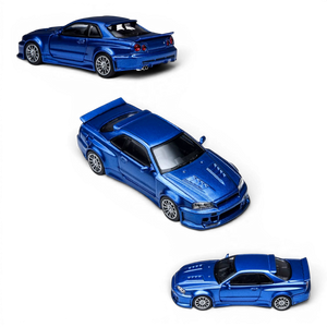 Lot57Supplies Diecast Shop TimeMicro x PSC DESIGN Nissan Skyline GT-R R34 Smilodon diecast model in navy blue