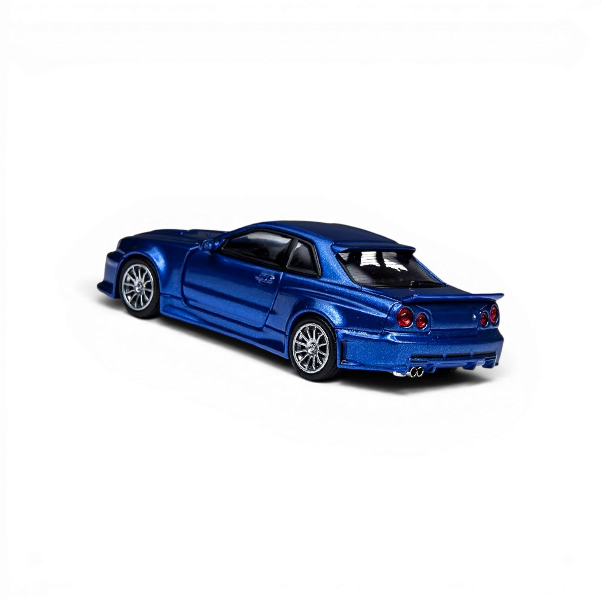 Lot57Supplies Diecast Shop TimeMicro x PSC DESIGN navy blue Nissan Skyline GT-R R34 Smilodon 1:64 scale diecast car