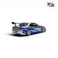 404ERROR Nissan Skyline R34 resin model in silver and blue Fast & Furious livery from Lot57Supplies Diecast Shop