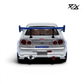 404ERROR Nissan Skyline R34 resin model in silver and blue F&F livery from Lot57Supplies Diecast Shop, 1:64 scale.