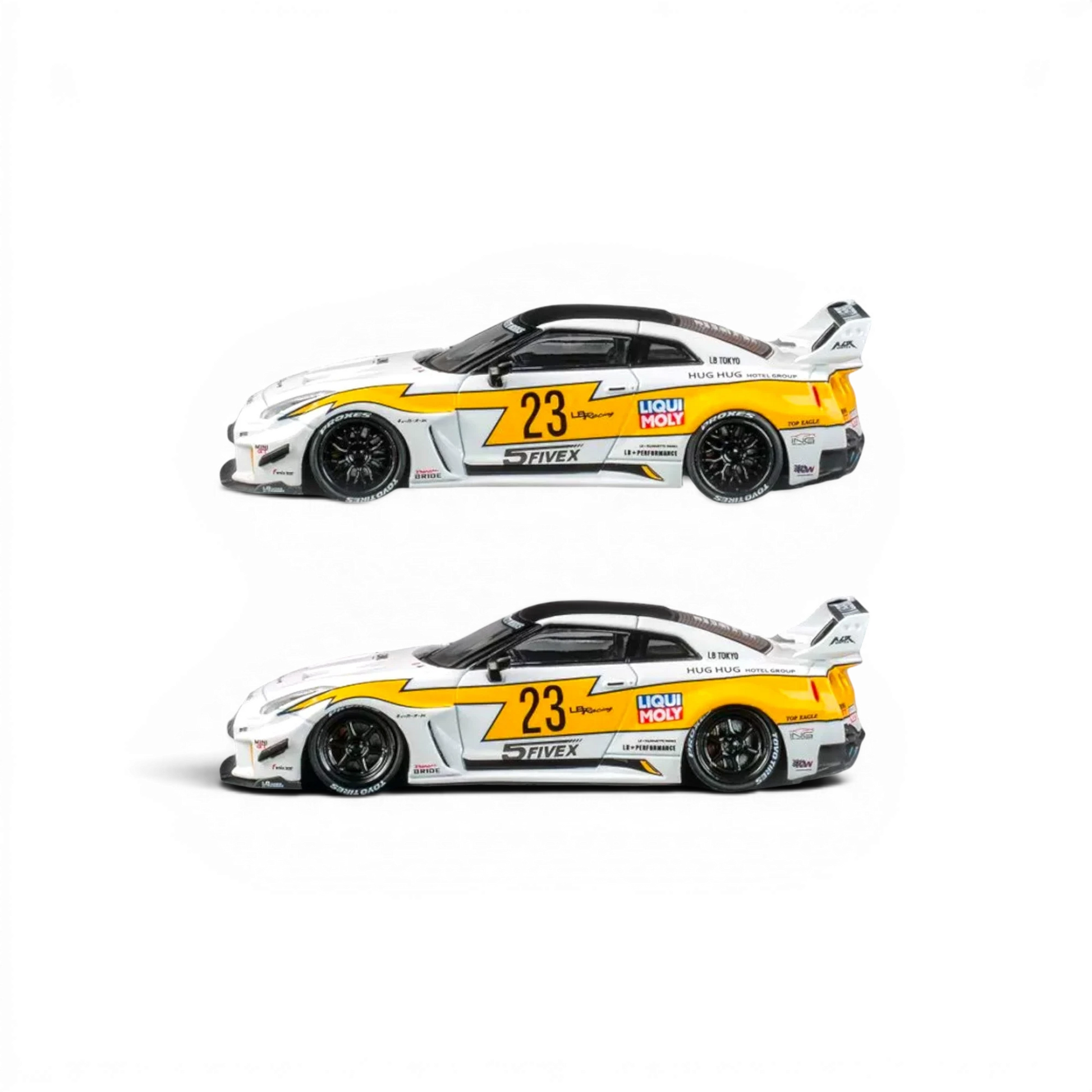 Lot57Supplies Diecast Shop 1:64 scale CM Model Nissan Skyline GT-R R35RR LBWK diecast car with two stance options