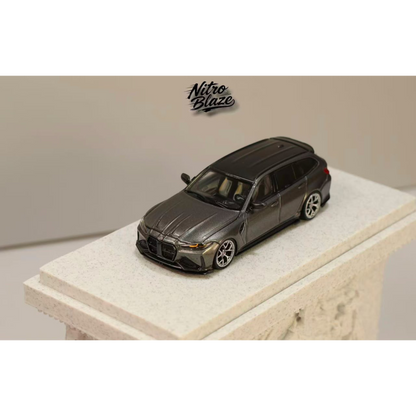 Lot57Supplies Diecast Shop Nitro Blaze 1:64 scale diecast Titanium Steel Grey G81 M3 Touring with ADRO body kit