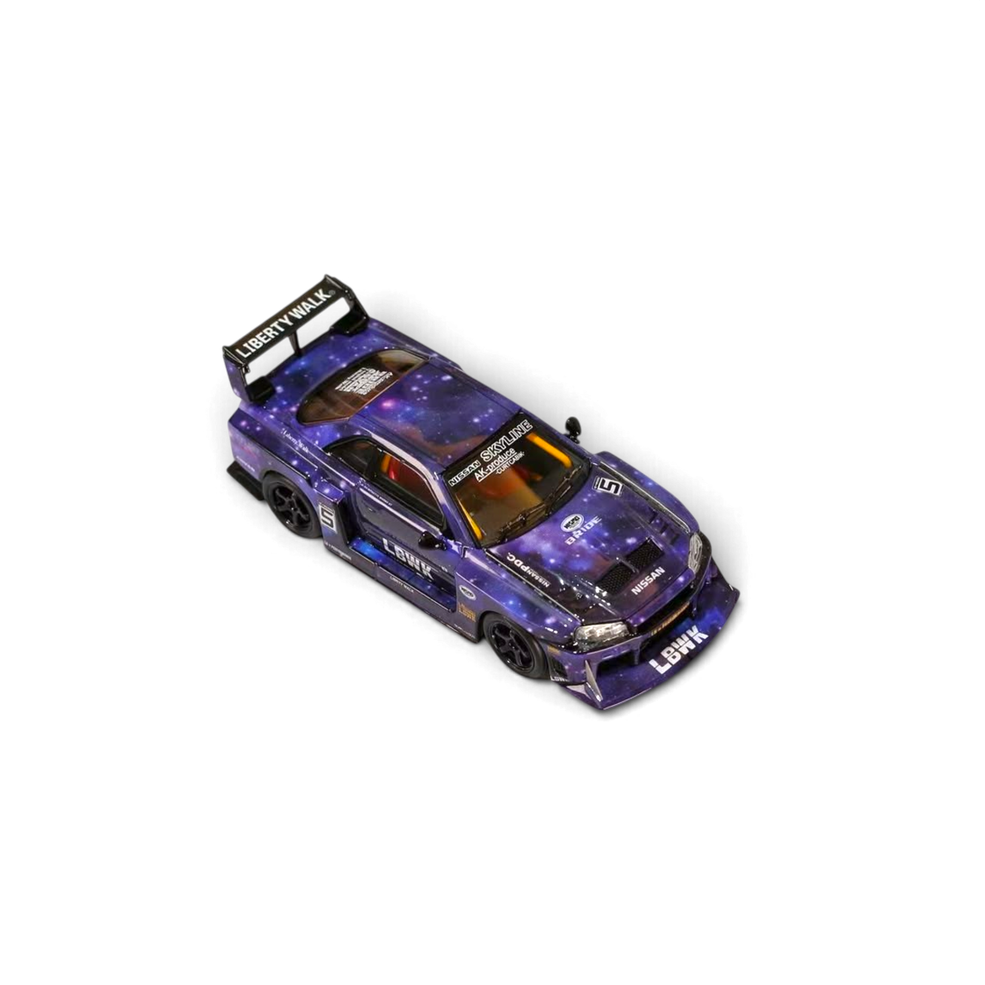 Lot57Supplies Diecast Shop Nitro Blaze 1:64 scale Nissan Skyline ER34 LB-Super Silhouette in starry purple finish