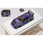 Lot57Supplies Diecast Shop Nitro Blaze 1:64 scale starry purple Nissan Skyline ER34 LB-Super Silhouette diecast model