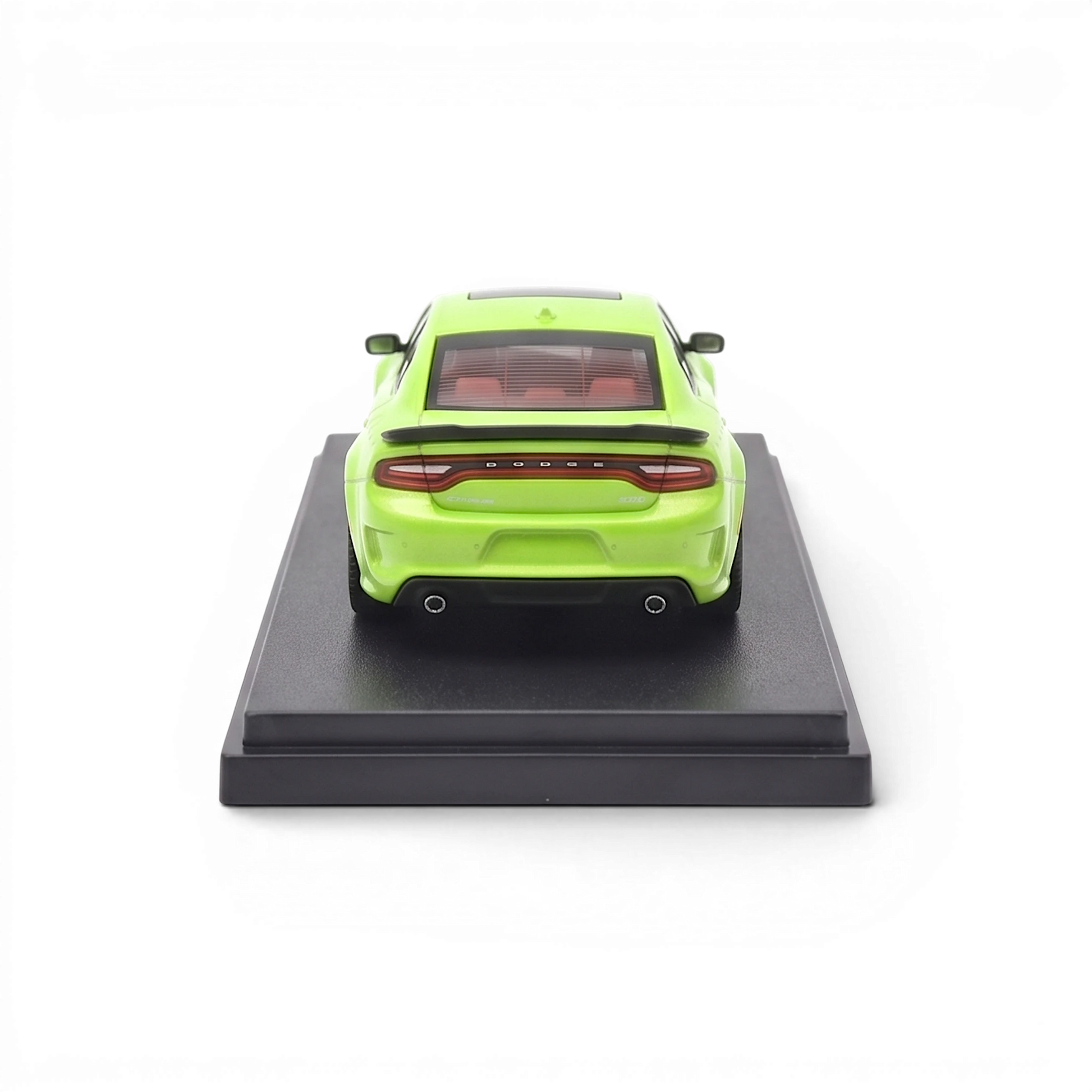 Lot57Supplies Diecast Shop 1:64 scale olive green 2023 Dodge Charger SRT Hellcat diecast model car rear view