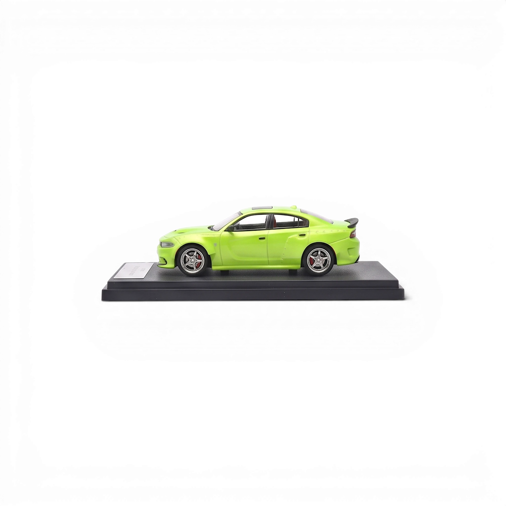 Lot57Supplies Diecast Shop 1:64 scale olive green 2023 Dodge Charger SRT Hellcat diecast model car on display base
