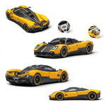 Lot57Supplies Diecast Shop 1:64 scale CM Model Pagani Utopia in Giallo Ginevra yellow with carbon fiber details.