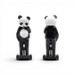 Lot57Supplies Diecast Shop Street Weapon 1:64 scale resin panda figure riding a hoverboard, front and back view.