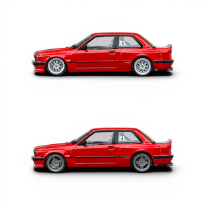 Lot57Supplies Diecast Shop 1:64 scale bright red CM Model Pandem BMW M3 E30 diecast car with custom widebody kit
