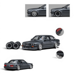 Lot57Supplies Diecast Shop CM Model Pandem M3 E30 in metallic gunmetal gray, 1:64 scale diecast with custom wheels.