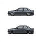Lot57Supplies Diecast Shop CM Model 1:64 scale metallic gunmetal gray Pandem M3 E30 diecast car side profile view