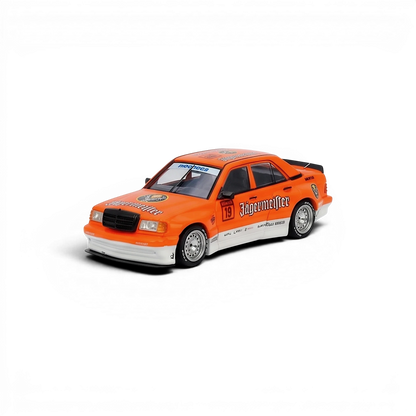 Lot57Supplies Diecast Shop INNO64 Pandem Rocket Bunny 190E diecast car in orange Jagermeister livery, 1:64 scale