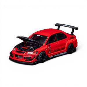 Lot57Supplies Diecast Shop PEAKO 1:64 scale red Mitsubishi Lancer Evolution IX VARIS widebody model with carbon hood