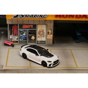 Lot57Supplies Diecast Shop 1:64 scale SW G87 M2 ADRO modified diecast car in pearl white with a low rear wing