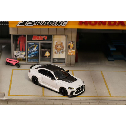 Lot57Supplies Diecast Shop 1:64 scale SW G87 M2 ADRO modified diecast car in pearl white with a low rear wing