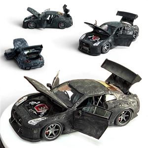 Lot57Supplies Diecast Shop PGM 1:64 scale Nissan GTR R35 diecast model car in black carbon fiber with opening parts