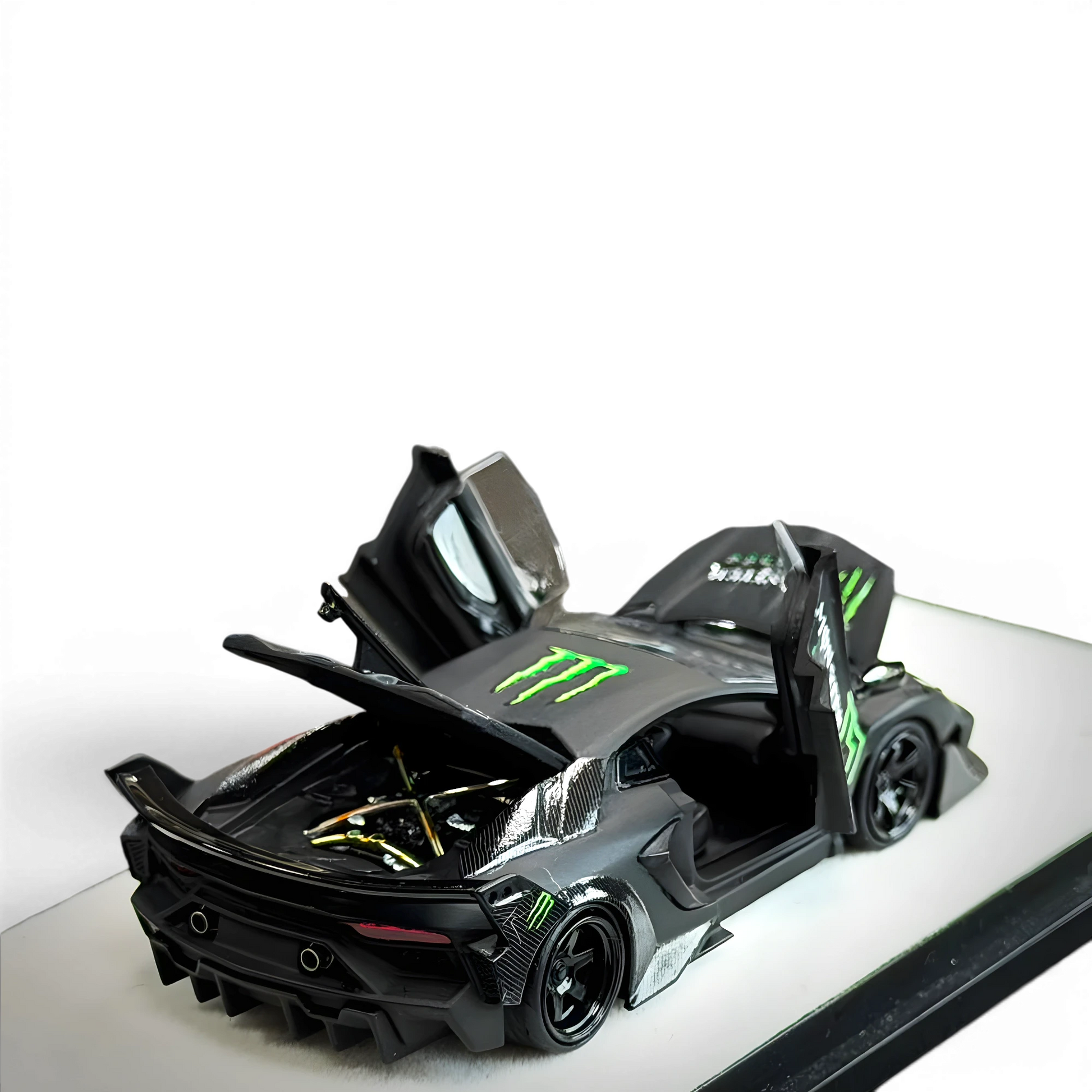Lot57Supplies Diecast Shop PGM 1:64 scale Lamborghini LP700 GT EVO Black Monster diecast model with open doors