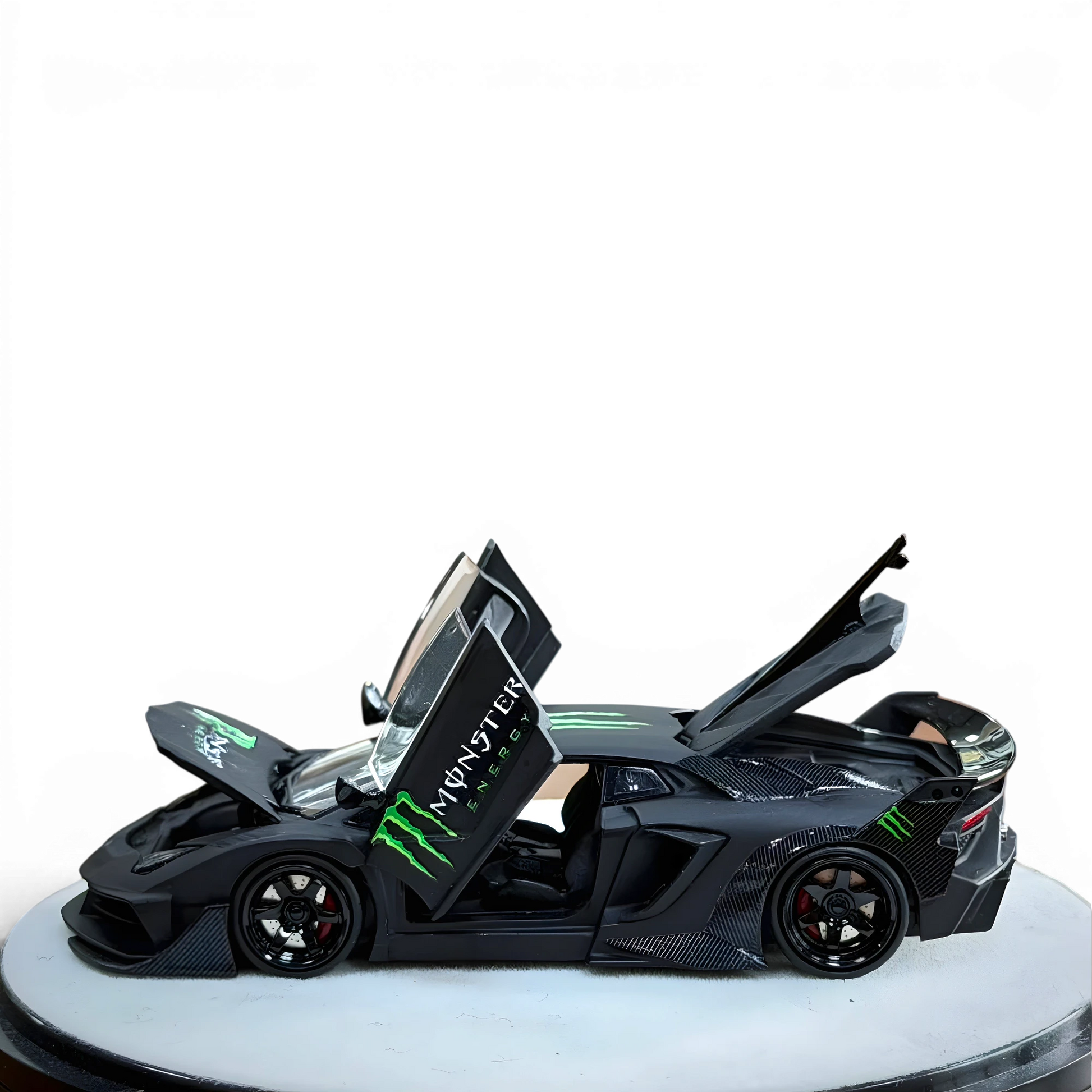 Lot57Supplies Diecast Shop 1:64 scale PGM LP700 GT EVO Black Monster diecast car with open doors and hood