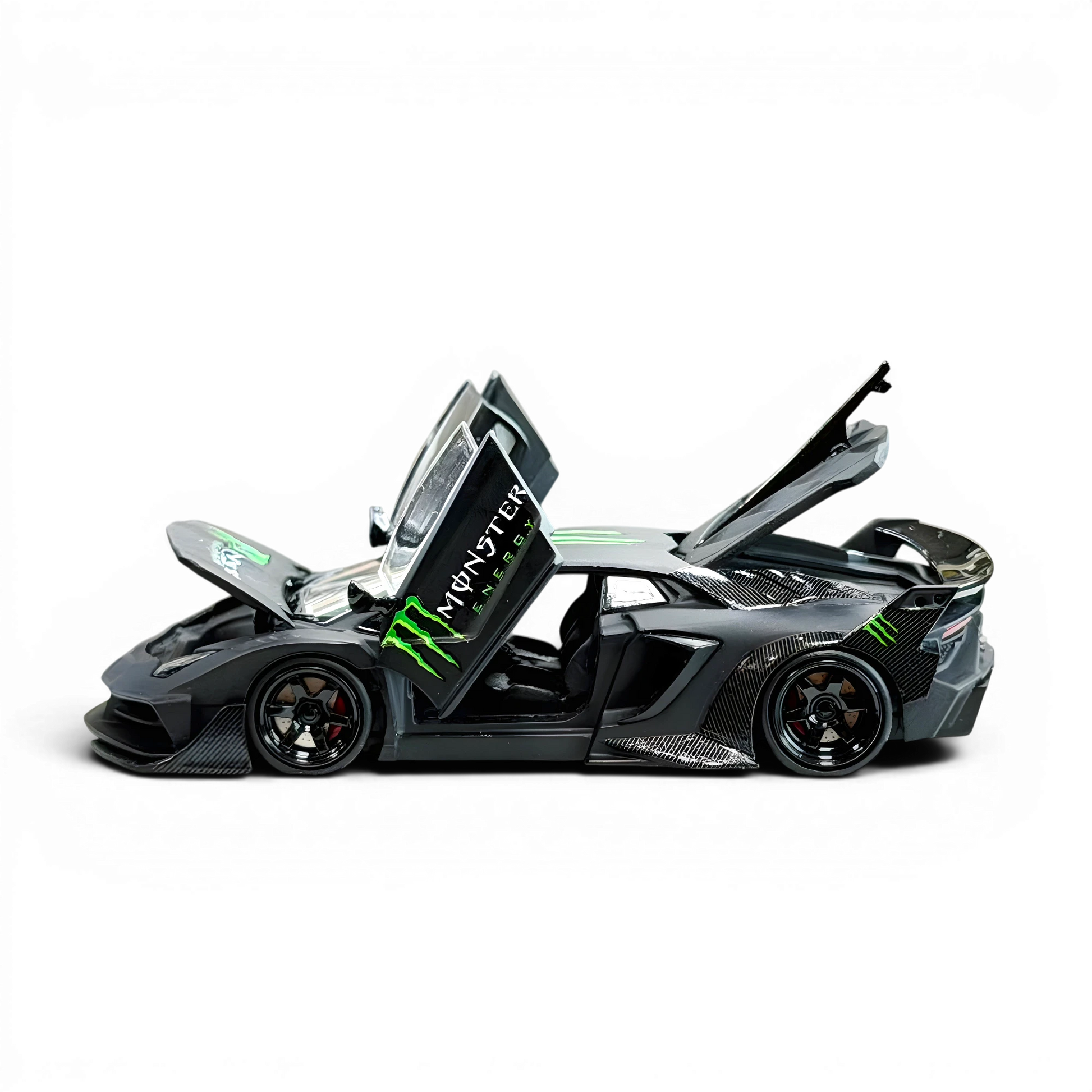 Lot57Supplies Diecast Shop PGM 1:64 scale LP700 GT EVO Black Monster diecast car with open doors and hood
