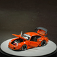 Lot57Supplies Diecast Shop PGM RWB 993 diecast model car in bright orange with open hood and engine detail