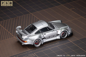 Lot57Supplies Diecast Shop PGM RWB930 silver diecast model car, 1:64 scale Chengdu AutoShow 2026 exclusive edition.
