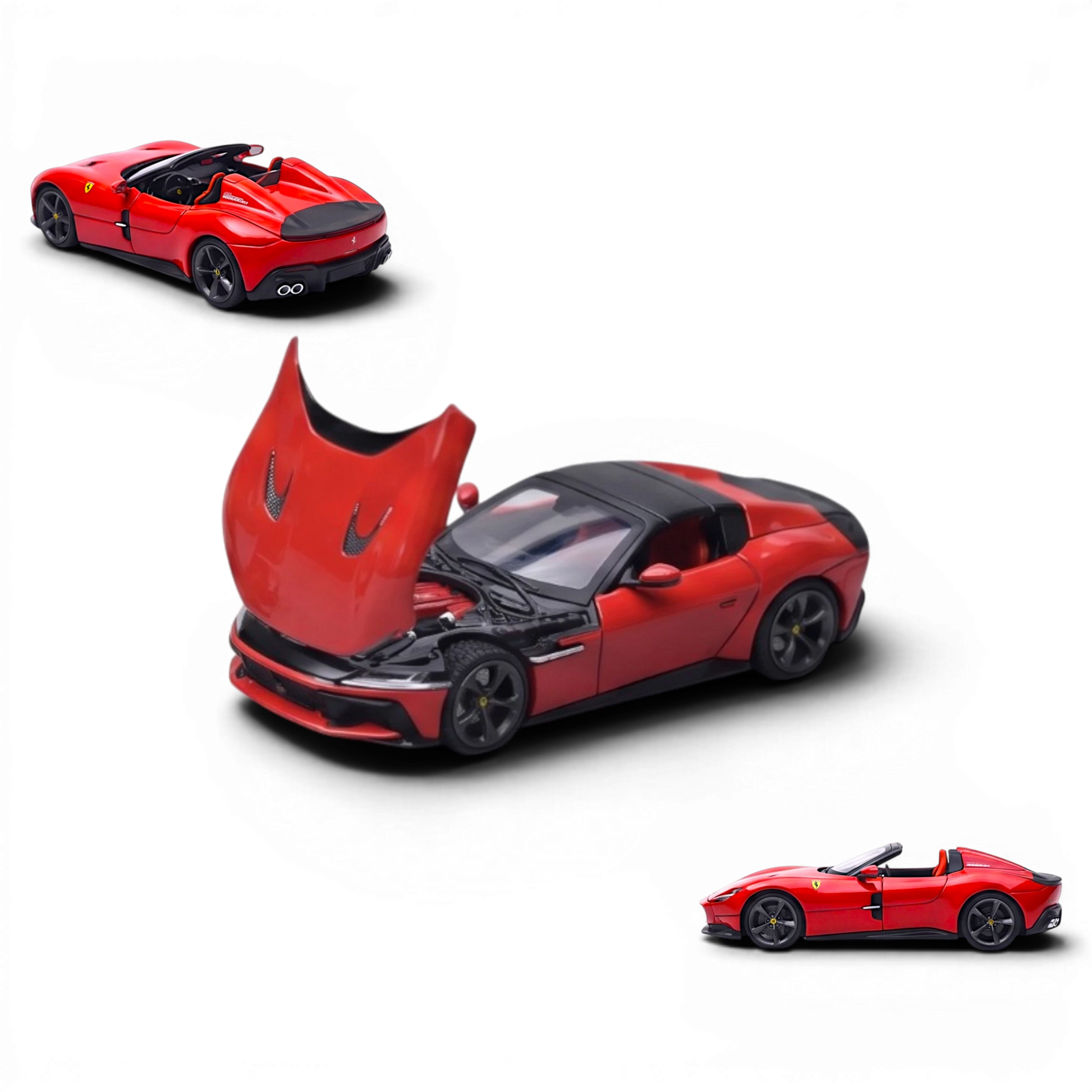 Lot57Supplies Diecast Shop Phantom Knight 12Cilindri Coupe 1:64 scale diecast model in Rosso Corsa red with opening hood and engine detail.