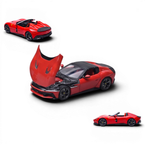 Lot57Supplies Diecast Shop Phantom Knight 12Cilindri Coupe 1:64 scale diecast model in Rosso Corsa red with opening hood and engine detail.
