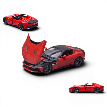 Lot57Supplies Diecast Shop Phantom Knight 12Cilindri Coupe 1:64 scale diecast model in Rosso Corsa red with opening hood and engine detail.