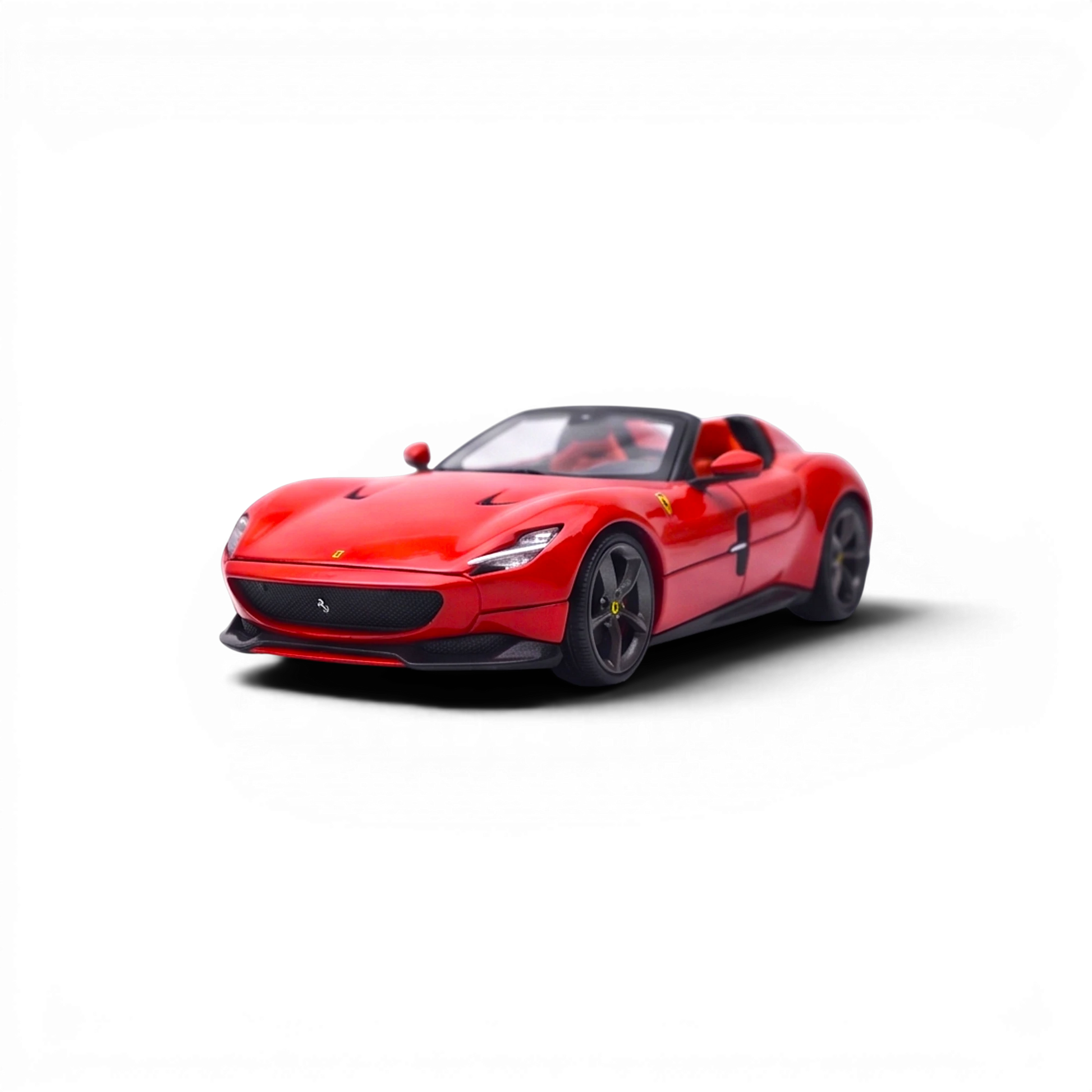 Phantom Knight 12Cilindri Coupe diecast model car in Rosso Corsa red with opening hood and engine detail. 1:64 scale.