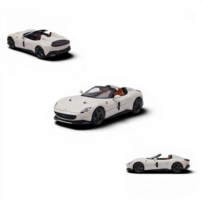 Lot57Supplies Diecast Shop Phantom Knight 12Cilindri Coupe 1:64 scale diecast model in Bianco Avus white with tan interior. Opening hood with engine detail.