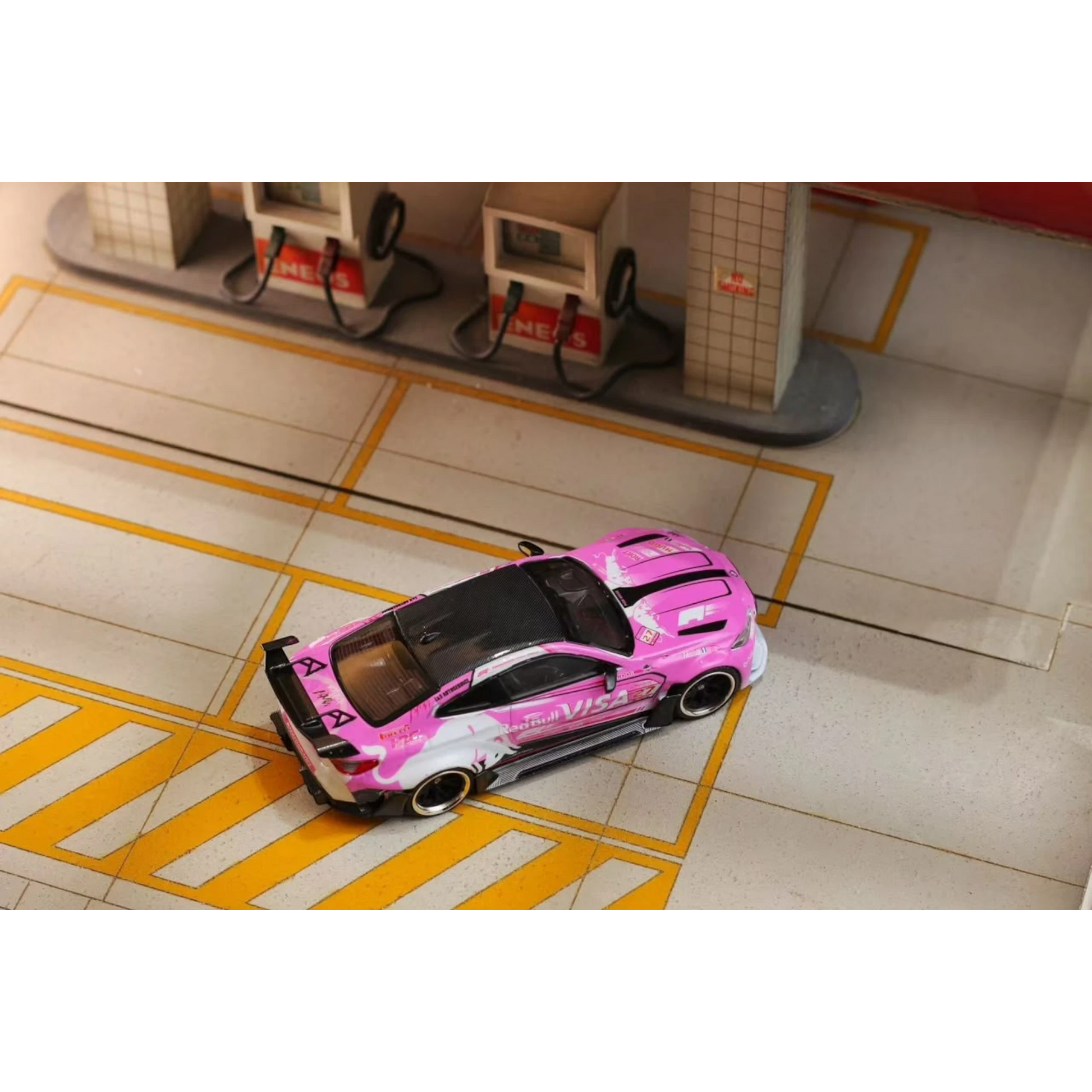 Lot57Supplies Diecast Shop 1:64 scale SW G82 M4 diecast car featuring a pink and white Pink Bull livery design