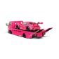 Lot57Supplies Diecast Shop 1:64 scale pink Hino 300 Dino hauler truck carrying a pink Porsche 911 GT3 R race car