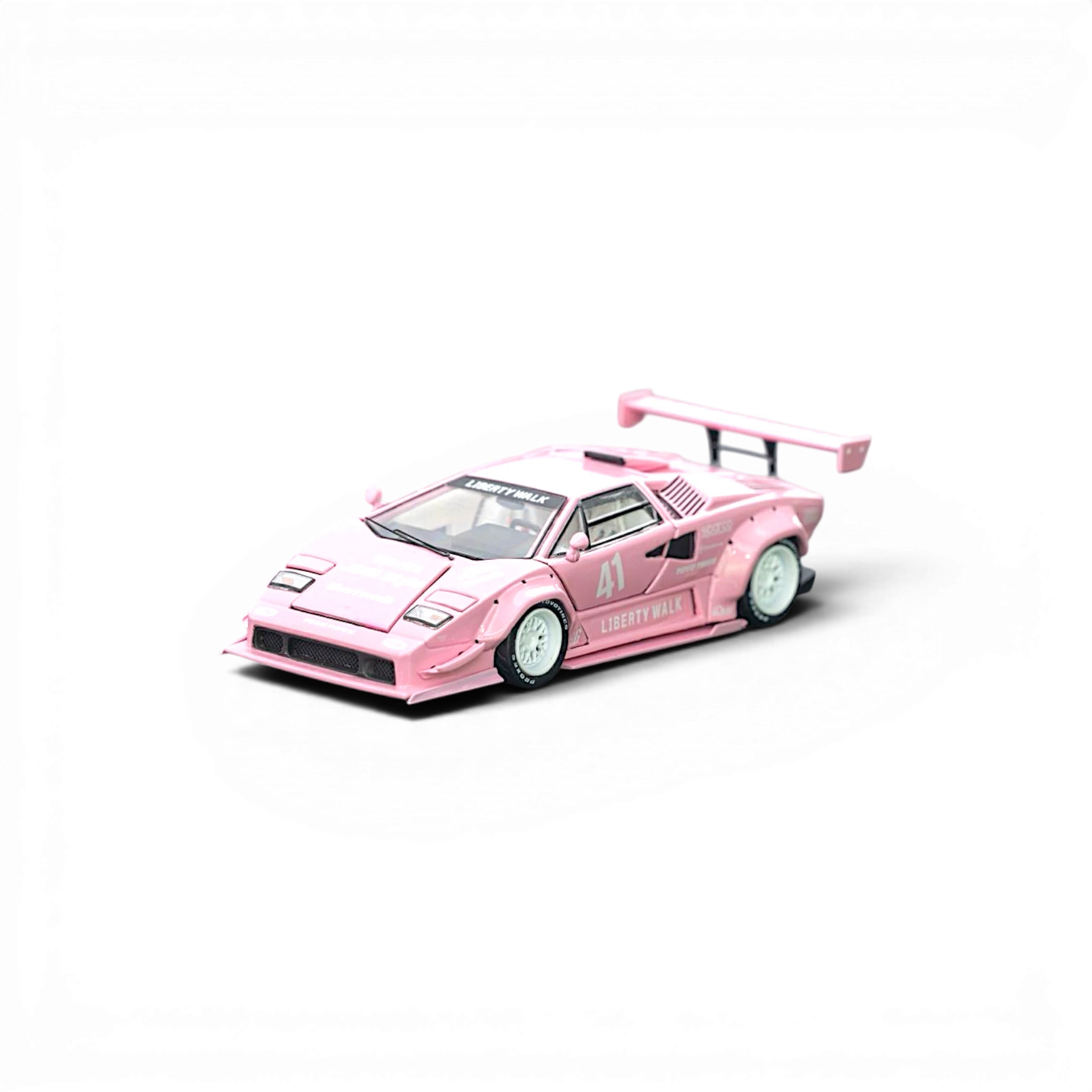 Lot57Supplies Diecast Shop TOPART LBWK Countach 1:64 scale diecast model car in Lover's Pink with number 41 livery.