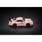 Lot57Supplies Diecast Shop 1:64 scale pink Porsche RWB 930 Pink Pig diecast model car with black racing wheels