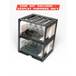 Lot57Supplies Diecast Shop stackable gunmetal pit rack display stand holding two 1:64 scale diecast car cases